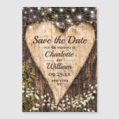 Huwelijkskaart met boomstamhart Magnetische kaart (Voorkant)