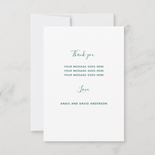 Huwelijkskaart met dankbetuiging en krans van koli kaart (Achterkant)