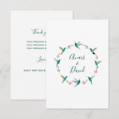 Huwelijkskaart met dankbetuiging en krans van koli kaart (Voorkant / Achterkant)