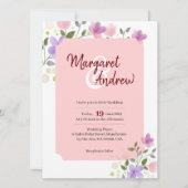 Huwelijkskaart met fatsoenlijk en elegant bloemont kaart (Voorkant)