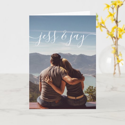 Huwelijkskaart met foto kaart (Gele Bloem)