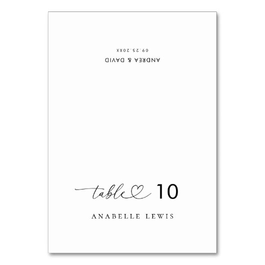 Huwelijkskaart met gastnaam in hartscript kaart (Voorkant)