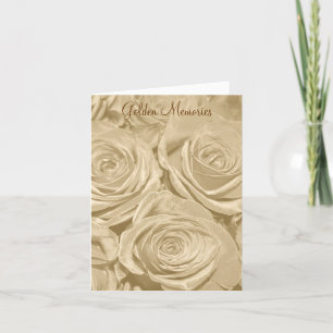 Huwelijkskaart met gouden herinneringen en rozen kaart