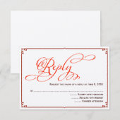 Huwelijkskaart met kalligrafie in herfstkleuren kaart (Voorkant / Achterkant)