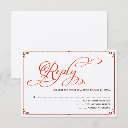 Huwelijkskaart met kalligrafie in herfstkleuren kaart (Voorkant / Achterkant)