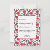 Huwelijkskaart met leuke roos-thema platte bedankk bedankkaart (Achterkant)