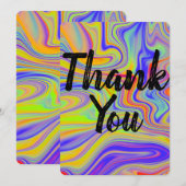 Huwelijkskaart met regenboog marmer Thank You Bedankkaart (Voorkant / Achterkant)