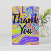 Huwelijkskaart met regenboog marmer Thank You Bedankkaart (Staand voorkant)