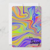 Huwelijkskaart met regenboog marmer Thank You Bedankkaart (Achterkant)