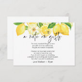 Huwelijkskaart met tekst over cadeaus en wensput informatiekaartje (Voorkant / Achterkant)