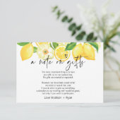 Huwelijkskaart met tekst over cadeaus en wensput informatiekaartje (Staand voorkant)