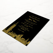 Huwelijkskaart NYC Silhouette ESB Ets Folie Uitnodiging (Gedraaid)