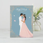 Huwelijkskaart ontwerp, eenvoudig en elegant, paar bedankkaart (Staand voorkant)