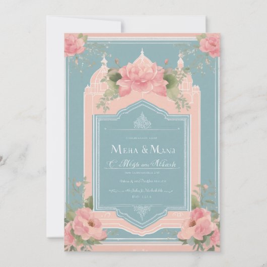 Huwelijkskaart ontwerp, eenvoudig en elegant, paar bedankkaart (Achterkant)