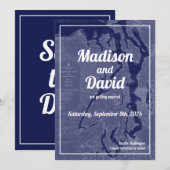 Huwelijkskaart Puget Sound Oude Landkaart Bewaar d Kaart (Voorkant / Achterkant)