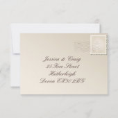 Huwelijkskaart RSVP in Victoriaanse botanische sti (Achterkant)