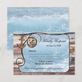 Huwelijkskaart RSVP Romantische Landelijke Zeevaar Kaartje (Voorkant / Achterkant)