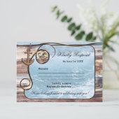 Huwelijkskaart RSVP Romantische Landelijke Zeevaar Kaartje (Staand voorkant)