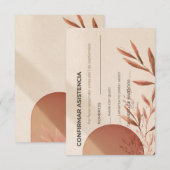 Huwelijkskaart RSVP Terracotta Boog Kaart (Voorkant / Achterkant)
