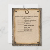 Huwelijkskaart RSVP Westerse Stijl Kaart (Achterkant)