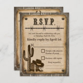Huwelijkskaart RSVP Westerse Stijl Kaart (Voorkant / Achterkant)