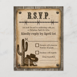 Huwelijkskaart RSVP Westerse Stijl Kaart