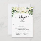 Huwelijkskaart RSVP White Roses Kaart (Voorkant)