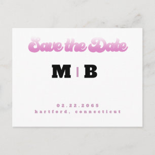 Huwelijkskaart 'Save the Date' in wit en roze uit Briefkaart