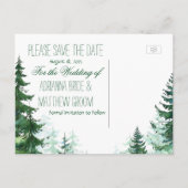 Huwelijkskaart sparrenboom Save the Date Aankondigingskaart (Achterkant)
