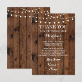 Huwelijkskaart Trouwkaart Houten Lichtjes Bedankkaart (Voorkant / Achterkant)
