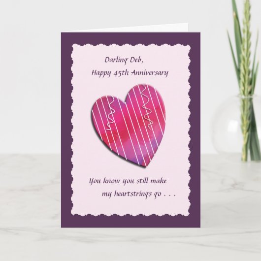 Huwelijkskaart voor 45ste verjaardag kaart (Voorkant)