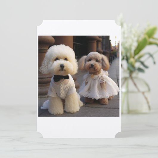 Huwelijkskaart voor hondenliefhebbers kaart (Staand voorkant)