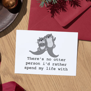 Huwelijkskaart voor man / vrouw - Otter Feestdagenkaart