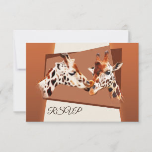Huwelijkskaart voor RSVP Giraffe Zoo Safari Kaart