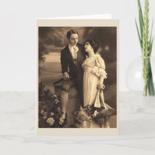 Huwelijkskaart voor Victorian geliefden Kaart
