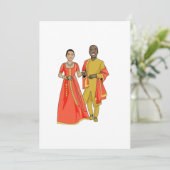 Huwelijkskaart voor zwarte man en Indiase vrouw Kaart (Staand voorkant)