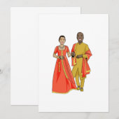 Huwelijkskaart voor zwarte man en Indiase vrouw Kaart (Voorkant / Achterkant)