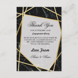 Huwelijkskaart Zwart Marmer Goud Bedankkaart