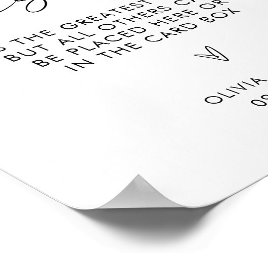 Huwelijkskaarten en cadeaus teken, modern minimali poster (Hoek)