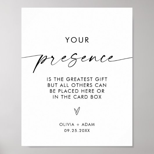 Huwelijkskaarten en cadeaus teken, modern minimali poster (Voorkant)