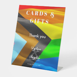 Huwelijkskaarten en geschenken Regenboogvlag voor Reclamebord Met Voetstuk