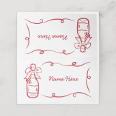 Huwelijkskaarten Namen Whimsical Hand getekend Plaatskaartje (Buitenkant ongevouwen)