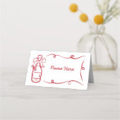 Huwelijkskaarten Namen Whimsical Hand getekend Plaatskaartje (Achterkant)