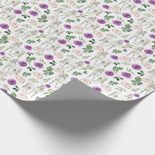 Huwelijkskado-verpakkings papier met paarden en pa (Hoek)