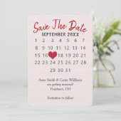 Huwelijkskalender 'Save the Date' Kaart (Staand voorkant)