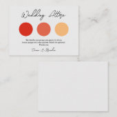 Huwelijkskleding 3 Kleurenpalet Informatiekaartje (Voorkant / Achterkant)