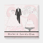 Huwelijkskleding Save the Date Magnet (Voorkant)