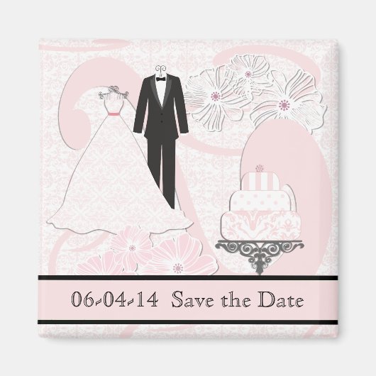 Huwelijkskleding Save the Date Magnet (Voorkant)