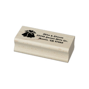 Huwelijksklokken Aangepast adres Rubber Stamp Rubberstempel