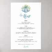 Huwelijksklokken waterverf drinken bar menu poster (Voorkant)